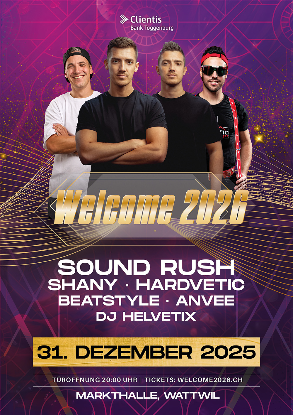 Welcome2026 - die grösste Silvesterparty der Ostschweiz!